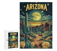Puzzle Per Adolescenti 300 PCS Arizona Desert Landscape with Cacti Puzzle Per Adolescenti Sfida Difficile Allena La Tua Mente E Le Tue Mani Rompicapo Giochi Per Famiglie 300 PCS