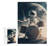 Puzzle Per Adolescenti 300 PCS Astronaut Drummer on The Moon -1 Puzzle Divertenti Da Assemblare, Modelli, Regali Unici Per Compleanno E Natale 300 PCS