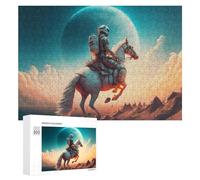 Puzzle Per Adolescenti 300 PCS Astronaut Riding A Unicorn in Space Puzzle Per Adolescenti Giocattoli Antistress Assemblaggio Di Modelli Regali Unici Per Compleanno E Natale 300 PCS