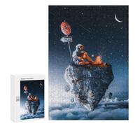 Puzzle Per Adolescenti 300 PCS Astronaut Roasting Marshmallows on A Floating Rock Puzzle Per Adulti Giochi Rilassanti Ma Divertenti E Umoristici Regali Unici Per Compleanno E Natale 300 PCS