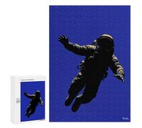 Puzzle Per Adolescenti 300 PCS Astronaut Silhouette - Space Explorer on Blue Puzzle Per Adolescenti Giocattolo Decorazione Da Parete Ma Divertente E Umoristico Unico Compleanno E Regali 300 PCS
