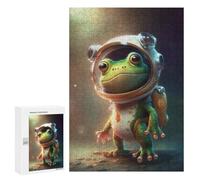 Puzzle Per Adolescenti 300 PCS Astronaut Space Frog Puzzle Per Adulti Giochi Rilassanti Gara Di Velocità Manuale Sfida Da Completare 300 PCS