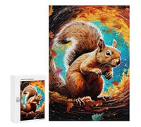 Puzzle Per Adolescenti 300 PCS Autumn Squirrel Artwork Puzzle Divertenti Da Assemblare, Modelli, Regali Unici Per Compleanno E Natale 300 PCS