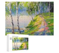 Puzzle Per Adolescenti 300 PCS Birches at The Pond Puzzle Per Adulti Giochi Rilassanti Decorazione Da Parete Ottimo Regalo Per I Giocatori 300 PCS