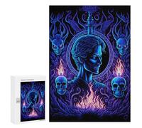 Puzzle Per Adolescenti 300 PCS Blue Flame Ritratto Arte Puzzle Per Adulti Giochi Rilassanti Taglio Precisione Gioco Sfidante Regali 300 PCS