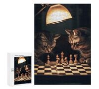 Puzzle Per Adolescenti 300 PCS Cats Playing Chess Puzzle Per Adulti Giochi Divertenti Perfetto Per Decorare E Fare Regali A Tutta La Famiglia 300 PCS