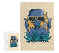 Puzzle Per Adolescenti 300 PCS Chill with Cannabis Leaf Puzzle Giochi Rilassanti Decorazione Per La Casa Regali Unici Per Compleanno 300 PCS