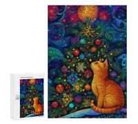 Puzzle Per Adolescenti 300 PCS Christmas Cat Decorations Puzzle Per Adolescenti Corsa Di Velocità Manuale Difficile E Impegnativo Gioco Divertente Per Tutta La Famiglia 300 PCS