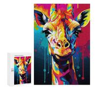 Puzzle Per Adolescenti 300 PCS Colorful Giraffe Art Print Puzzle Per Adolescenti Sfida Difficile Allena La Tua Mente E Le Tue Mani Rompicapo Giochi Per Famiglie 300 PCS