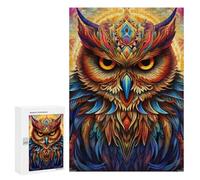 Puzzle Per Adolescenti 300 PCS Colorful Mystical Owl Artwork Puzzle Per Adulti Gioco Rompicapo Difficile Difficile Unico Compleanno E Regali 300 PCS