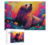 Puzzle Per Adolescenti 300 PCS Colorful Sea Otter Underwater Puzzle, Gioco Rompicapo, Regalo Di Compleanno, Attività Divertenti Da Fare A Casa, 300 PCS