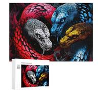 Puzzle Per Adolescenti 300 PCS Colorful Serpent Illustration Puzzle Per Adulti Giocattolo Decorazione Da Parete Vacanza A Casa Passatempo Per Compleanno, Natale 300 PCS
