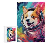 Puzzle Per Adolescenti 300 PCS Corgi Astronaut in Space -16 Puzzle Per Adolescenti Sfida Difficile Allena La Tua Mente E Le Tue Mani Rompicapo Giochi Per Famiglie 300 PCS