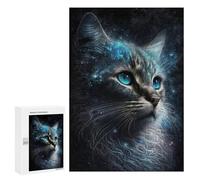 Puzzle Per Adolescenti 300 PCS Cosmic Cat Portrait-36 Puzzle Per Adolescenti Sfida Difficile Allena La Tua Mente E Le Tue Mani Rompicapo Giochi Per Famiglie 300 PCS