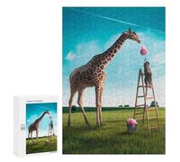 Puzzle Per Adolescenti 300 PCS Cotton Candy Giraffe Puzzle Per Adulti Giochi Rilassanti Assemblaggio Di Modelli Interazione Genitore-figlio 300 PCS
