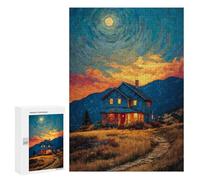 Puzzle Per Adolescenti 300 PCS Cozy Cabin Under Moonlight Puzzle Per Adolescenti Sfida Difficile Allena La Tua Mente E Le Tue Mani Rompicapo Giochi Per Famiglie 300 PCS