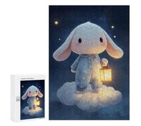 Puzzle Per Adolescenti 300 PCS Cute Bunny on Cloud with Lantern Puzzle Per Adolescenti Giocattolo Decorazione Da Parete Ma Divertente E Umoristico Unico Compleanno E Regali 300 PCS