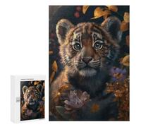 Puzzle Per Adolescenti 300 PCS Cute Little Tiger Cub Puzzle Per Adulti Gioco Rompicapo Difficile Difficile Unico Compleanno E Regali 300 PCS