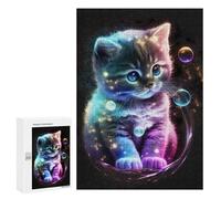 Puzzle Per Adolescenti 300 PCS Cute Universe Kitten Puzzle Per Adulti Giochi Rilassanti Assemblaggio Di Modelli Interazione Genitore-figlio 300 PCS