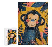 Puzzle Per Adolescenti 300 PCS Cute Watercolor Monkey Puzzle Per Adulti Gioco Rompicapo Assemblaggio Di Modelli Interazione Genitore-figlio 300 PCS