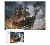 Puzzle Per Adolescenti 300 PCS Da Vinci's Stormy Voyage Puzzle Per Adulti Gioco Rompicapo Difficile Difficile Unico Compleanno E Regali 300 PCS