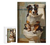 Puzzle Per Adolescenti 300 PCS Dog Reading Newspaper on Toilet-15 Puzzle Per Adulti Puzzle Per Divertimento in Famiglia Aiuta Ad Allenare Il Cervello Ottimo Regalo Per I Giocatori 300 PCS
