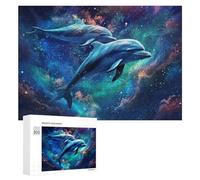 Puzzle Per Adolescenti 300 PCS Dolphins in A Colorful Ocean Puzzle Per Adulti Gioco Rompicapo Difficile Difficile Unico Compleanno E Regali 300 PCS