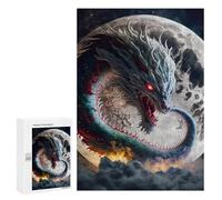 Puzzle Per Adolescenti 300 PCS Dragon Moon Rising -1 Puzzle, Gioco Rompicapo, Regalo Di Compleanno, Attività Divertenti Da Fare A Casa, 300 PCS