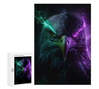 Puzzle Per Adolescenti 300 PCS Eagle with Neon Lights Puzzle Per Adolescenti Sfida Difficile Allena La Tua Mente E Le Tue Mani Rompicapo Giochi Per Famiglie 300 PCS