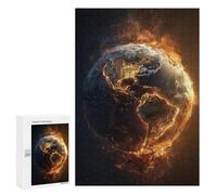 Puzzle Per Adolescenti 300 PCS Earth on Fire Global Crisis Puzzle Per Adolescenti Analisi E Logica Difficile E Stimolante Ottimo Regalo Per I Giocatori 300 PCS