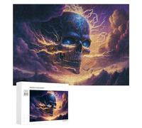 Puzzle Per Adolescenti 300 PCS Electric Skull Artwork Puzzle Per Adulti Gioco Rompicapo Difficile Difficile Unico Compleanno E Regali 300 PCS