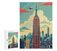 Puzzle Per Adolescenti 300 PCS Empire State Building Skyline Puzzle Per Adolescenti Giocattolo Decorazione Da Parete Ma Divertente E Umoristico Unico Compleanno E Regali 300 PCS