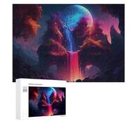 Puzzle Per Adolescenti 300 PCS Enchanted Forest with Rainbow Waterfall Puzzle Per Adulti Giocattolo Decorazione Da Parete Vacanza A Casa Passatempo Per Compleanno, Natale 300 PCS