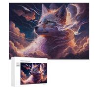 Puzzle Per Adolescenti 300 PCS Enchanted Wolf in Stormy Sky Puzzle, Gioco Rompicapo, Regalo Di Compleanno, Attività Divertenti Da Fare A Casa, 300 PCS