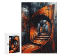 Puzzle Per Adolescenti 300 PCS Endless Spiral - Surreal Dystopian Staircase, Dark Abstract Art Puzzle Per Adolescenti Giocattoli Fai Da Te Vacanze A Casa Passatempo Divertimento Attività A Casa, 300 P