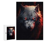 Puzzle Per Adolescenti 300 PCS Evil White Wolf Puzzle Per Adolescenti Giocattoli Fai Da Te Vacanze A Casa Passatempo Divertimento Attività A Casa, 300 PCS