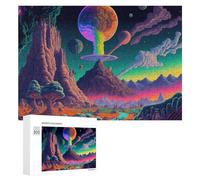 Puzzle Per Adolescenti 300 PCS Fantasy Alien Landscape with Rainbow Planet Puzzle Divertenti Da Assemblare, Modelli, Regali Unici Per Compleanno E Natale 300 PCS