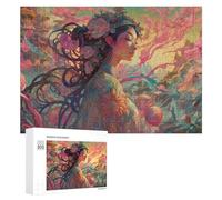 Puzzle Per Adolescenti 300 PCS Fantasy Artwork Woman with Flowers-2 Puzzle Divertenti Da Assemblare, Modelli, Regali Unici Per Compleanno E Natale 300 PCS