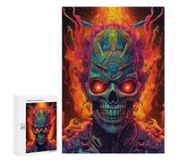 Puzzle Per Adolescenti 300 PCS Flaming Skull Artwork -7 Puzzle Divertenti Da Assemblare, Modelli, Regali Unici Per Compleanno E Natale 300 PCS