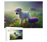 Puzzle Per Adolescenti 300 PCS Flower Field Adventure Cute Puppy Exploration Puzzle Per Adolescenti Giocattoli Antistress Assemblaggio Di Modelli Regali Unici Per Compleanno E Natale 300 PCS