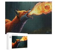 Puzzle Per Adolescenti 300 PCS Fox Breathing Fire Artwork Puzzle Per Adulti Giochi Rilassanti Ma Divertenti E Umoristici Sfida Da Completare 300 PCS