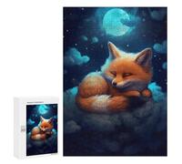 Puzzle Per Adolescenti 300 PCS Fox Dreams Under The Moonlight Puzzle Per Adulti Giochi Per Famiglie Decorazione Per La Casa Regali Di Natale E Compleanno 300 PCS