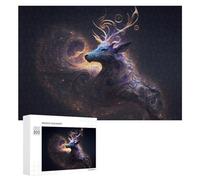 Puzzle Per Adolescenti 300 PCS Galactic Deer Cosmic Artwork -4 Puzzle, Gioco Rompicapo, Regalo Di Compleanno, Attività Divertenti Da Fare A Casa, 300 PCS