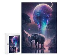 Puzzle Per Adolescenti 300 PCS Galactic Elephant Majesty Puzzle Per Adulti Giochi Rilassanti Assemblaggio Di Modelli Interazione Genitore-figlio 300 PCS