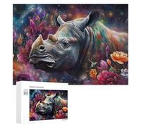 Puzzle Per Adolescenti 300 PCS Galactic Rhino Garden Puzzle Divertenti Da Assemblare, Modelli, Regali Unici Per Compleanno E Natale 300 PCS