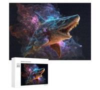 Puzzle Per Adolescenti 300 PCS Galactic Shark Cosmic Artwork Puzzle Per Adolescenti Giocattoli Antistress Assemblaggio Di Modelli Regali Unici Per Compleanno E Natale 300 PCS