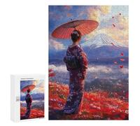Puzzle Per Adolescenti 300 PCS Geisha Looking at Fuji Puzzle Per Adulti Gioco Rompicapo Difficile Difficile Unico Compleanno E Regali 300 PCS