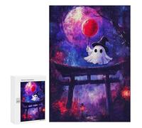 Puzzle per Adolescenti 300 PCS Ghost with Balloon at Torii Gate Puzzle per Adulti Giochi Rilassanti Decorazione Perfetta Regali Di Compleanno E Unici 300 PCS
