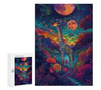 Puzzle Per Adolescenti 300 PCS Giraffe in Fantasy Forest Puzzle Per Adolescenti Sfida Difficile Allena La Tua Mente E Le Tue Mani Rompicapo Giochi Per Famiglie 300 PCS