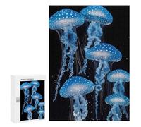 Puzzle Per Adolescenti 300 PCS Glowing Blue Jellyfish Puzzle, Gioco Rompicapo, Regalo Di Compleanno, Attività Divertenti Da Fare A Casa, 300 PCS